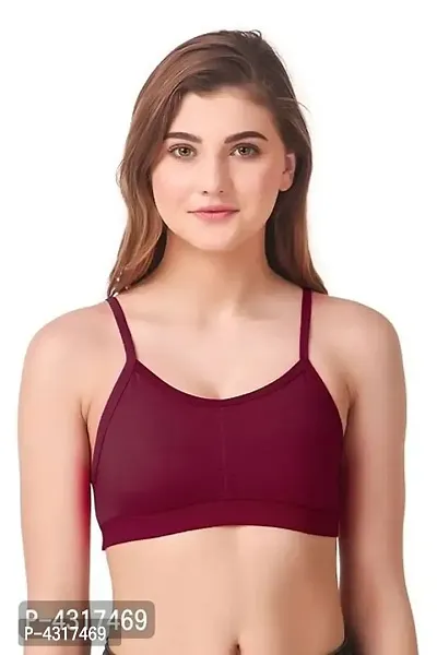 Multicoloured Cotton Blend Solid Bras For Women-thumb3