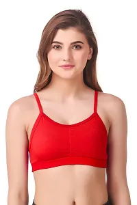 Women's Multicoloured Solid Cotton Blend Sports Bra (Pack of 3)-thumb2