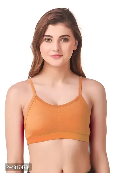 Women's Multicoloured Solid Cotton Blend Sports Bra (Pack of 3)-thumb3