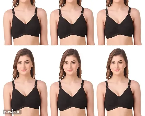 Buy Comfortable Black Cotton Chicken Bra ( Pack Of 6 ) Online In India At  Discounted Prices