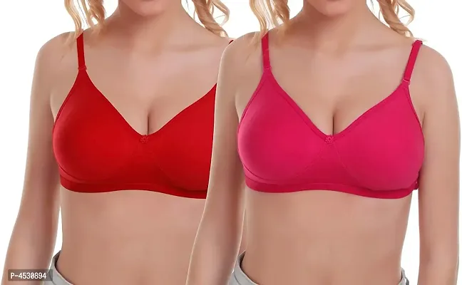Multicoloured Womens Non Padded Mould Bra Pack Of 2