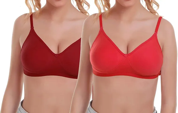 Womens Non Padded Mould Bra Pack Of 2