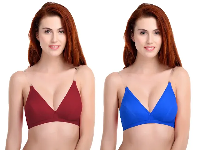 Buy Poly Cotton Plain Transparent Womens Backless Transparent Strap Push Up  Padded Bra, Size: 32-36 Online In India At Discounted Prices