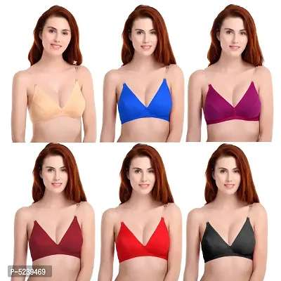 Womens Everyday Bra with Transparent strap Pack of 6