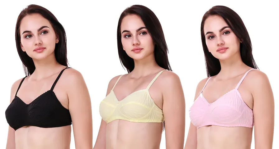 Trendy Solid Non-Padded Everyday Bras (Pack of 3)