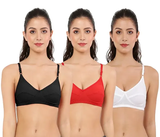 Trendy Solid Non-Padded Everyday Bras (Pack of 3)