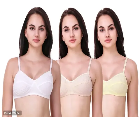 Multicoloured Everyaday Non-Padded Bras(Pack of 3)