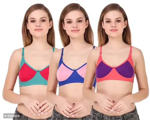 Multicoloured Everyday  Non-Padded Bras(Pack of 3)