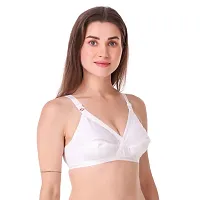 White Cotton Blend Non-Padded Bras(Pack of 3)-thumb4
