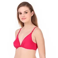 Multicoloured Front Open Non-Padded Bras(Pack of 3)-thumb3