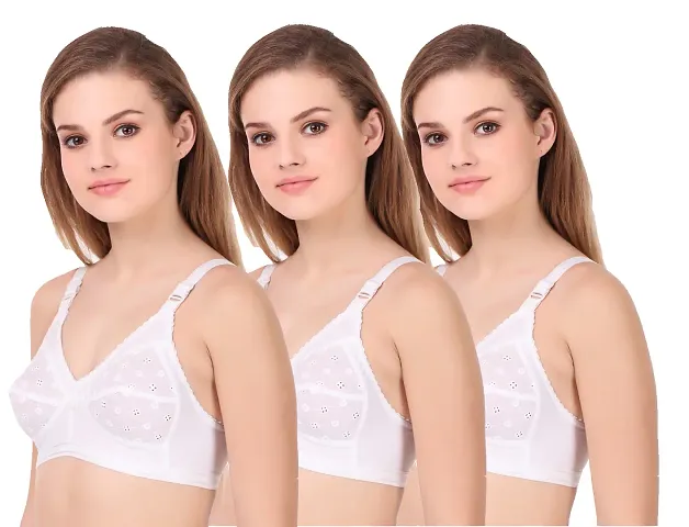 Buy BEWILD Women's Regular Cotton T-Shirt Non Padded Wireless Bra(Size  32D)(White) Online In India At Discounted Prices