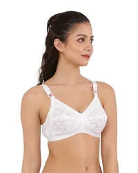 White Cotton Non-Padded Bras(Pack of 3)-thumb4