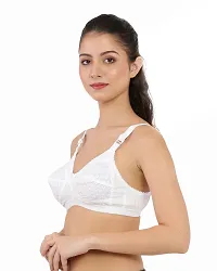 White Cotton Non-Padded Bras(Pack of 3)-thumb3