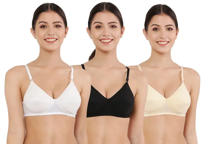 Cotton Non Padded Full Coverage Women Bra - Pack of 2