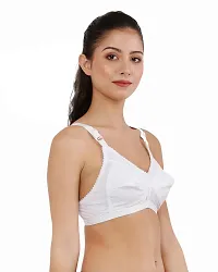 White  Non-Padded Cotton Bras(Pack of 3)-thumb4