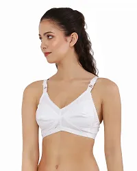 White  Non-Padded Cotton Bras(Pack of 3)-thumb3