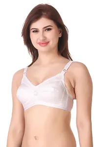 White  Non-Padded Cotton Bras(Pack of 3)-thumb3