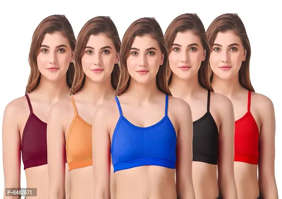 Multicoloured Non Wired Non-Padded Bras(Pack of 5)
