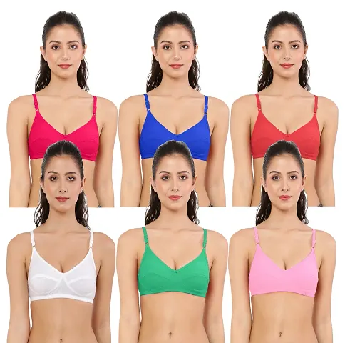 Pack Of 6 Non-Padded Solid Bras