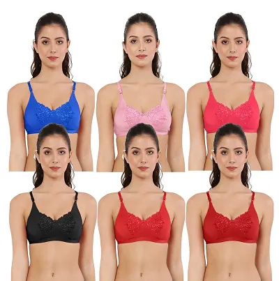 Pack Of 6 Non-Padded Solid Bras