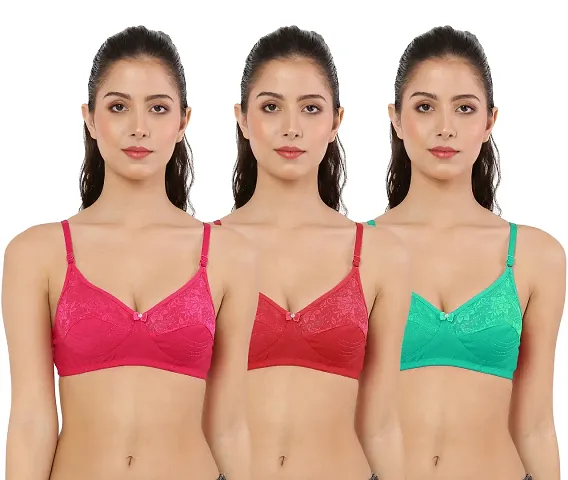 Stylish Hosiery Solid Bras For Women Pack Of 3