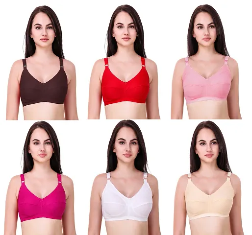 Multicoloured Non Wired T-Shirt Bras(Pack of 6)