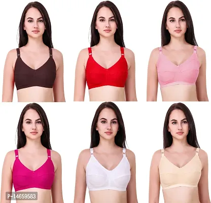 Pack of 6 Women Full Coverage Non Padded Branbsp;nbsp;(Multicolor)-thumb0