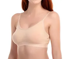 Stylish Multicoloured Polyester Spandex Solid Bras For Women Pack Of 3-thumb2