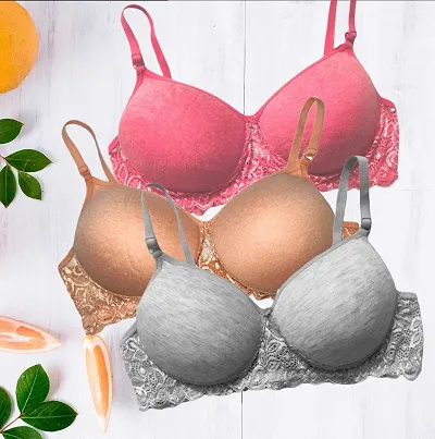 Women's Lightly Padded Bra (Pack of 3)