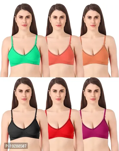 Buy Stylish Multicoloured Cotton Hosiery Solid Bras For Women Pack