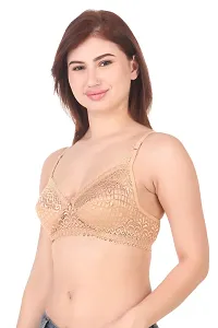 Stylish Multicoloured Net Solid Bras For Women Pack Of 2-thumb3