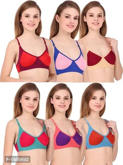 Pack of 6 Women Full Coverage Non Padded Branbsp;nbsp;(Multicolor)