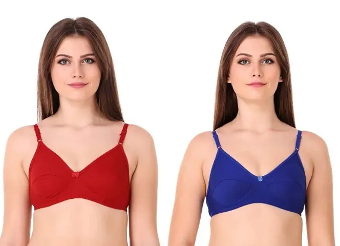 Pack of 4 Premium Cotton Multicolored Padded Bra Collection
