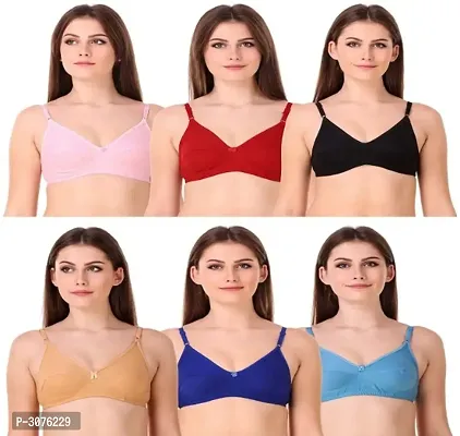 Women's Hosiery Non- Padded Basic Bras Combo Of 6