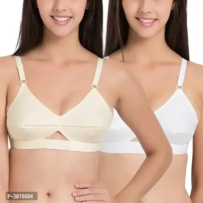 Women's Cotton Non- Padded Regular Bras Combo of 2