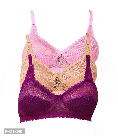 Multicoloured Lace Lace Bras For Women-thumb0