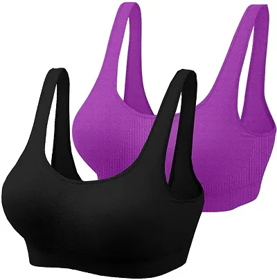 Solid Sports Bras Pack Of 2