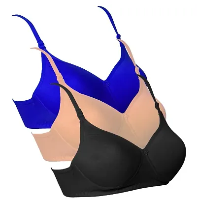 Stylish Solid Bras For Women Pack Of 3