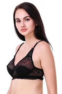 Classic Net Embroidered Non Padded Full Coverage Bra (Pack of 2)-thumb3