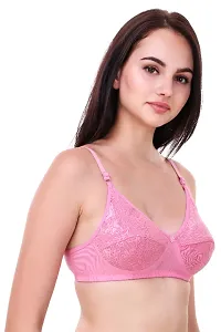 Classy Net Embroidered Non Padded Bras (Pack of 2)-thumb4