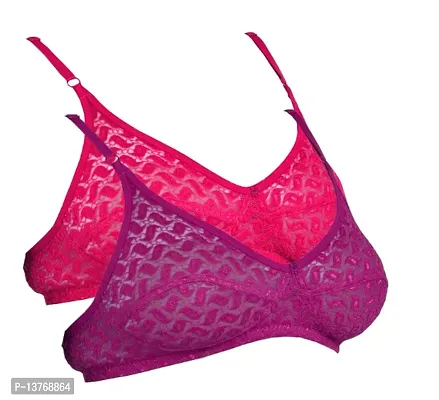 Womens,Fancy Non Padded Net Bra-thumb0