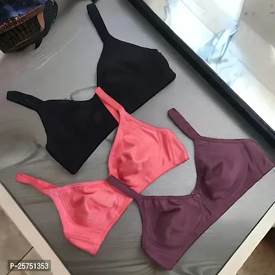 Women's  Comfy Bras In Different Colors ( Combo Of 3 )