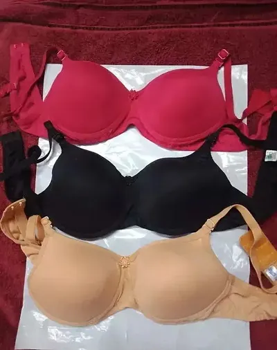 Comfy solid Regular Bra Combo