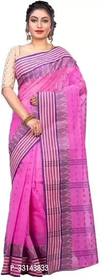 Stylish Pink Cotton Blend Printed Saree Without Blouse Piece For Women-thumb0