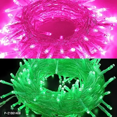 Sameer Enterprises String Lights- Pink  Green -Combo 51 Feet LED Series Fairy Light-Home Balcony Bedroom Diwali Festival Decoration {Colors Available-Red Green Blue White Pink Yellow Golden} Indian