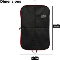 Sameer Enterprises Non-Woven Foldable Non Woven Men's Coat, Blazer, Suit Cover (Red Stripped) Pack of 2 Suit Cover RP-RC (Black, Red) Pack of 2-thumb3