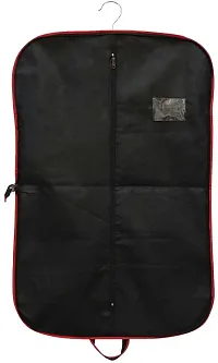 Sameer Enterprises Non-Woven Foldable Non Woven Men's Coat, Blazer, Suit Cover (Red Stripped) Pack of 2 Suit Cover RP-RC (Black, Red) Pack of 2-thumb4