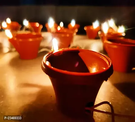Sameer Enterprises Diya Light || String Light ||18 LED Diya String Light || Diya Candle Light || Diwali Light for Decoration || Plastic Hanging Diya Set dipak light-thumb0