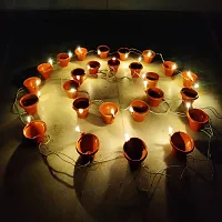Sameer Enterprises Diya Light || String Light ||18 LED Diya String Light || Diya Candle Light || Diwali Light for Decoration || Plastic Hanging Diya Set dipak light-thumb1