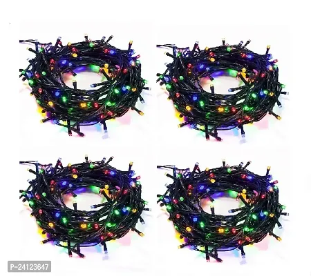 Sameer Enterprises 5 Mater 4 Black Wire Fairy String Tree Twinkle || Ladi || Rice Lights for Diwali Christmas Party || Outdoor || Garden || Wedding || Home Decoration || Multi Color || (Pack of 4)